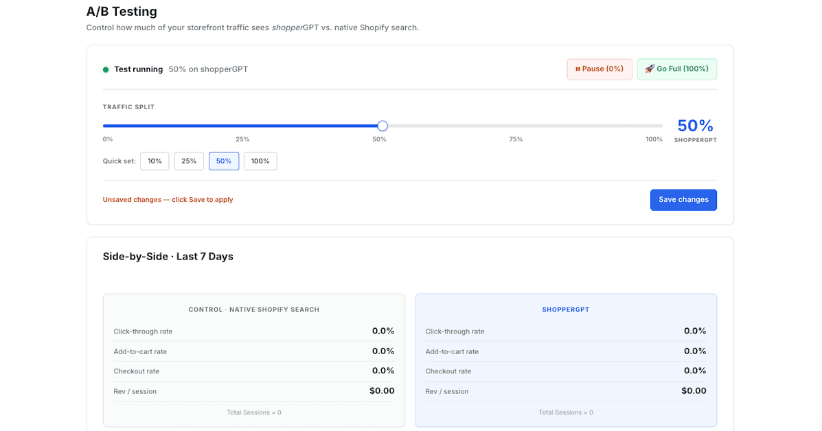 Search A/B testing